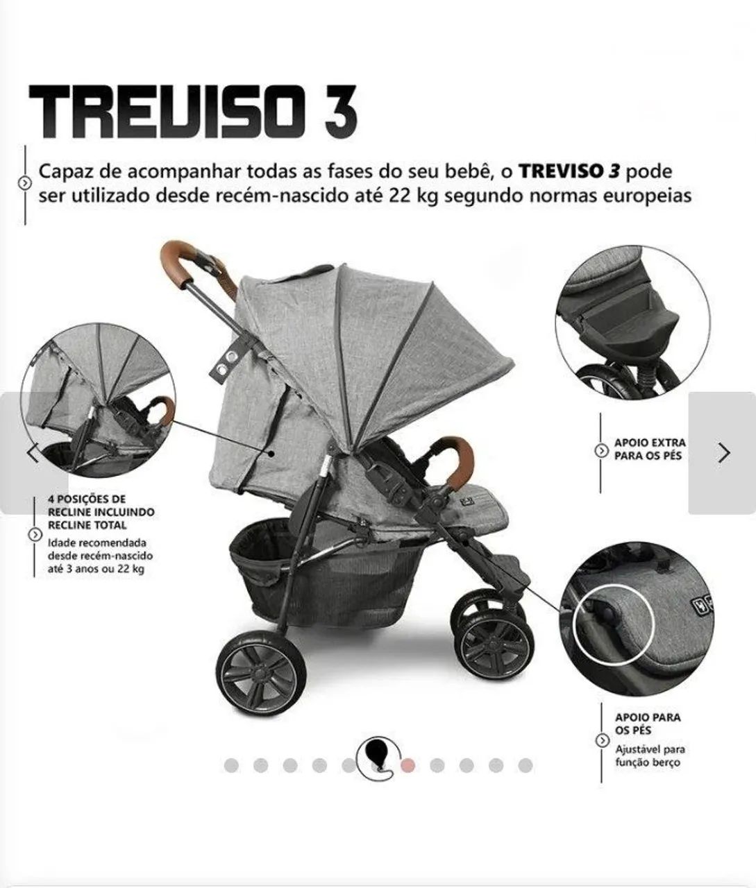 Carrinho de bebê Treviso 3 - Foto 5
