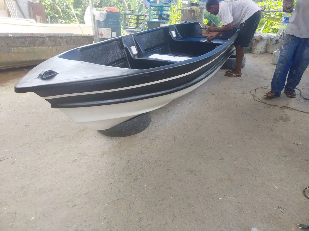 Barco de fibra 4,20m Piso duplo  - Foto 4