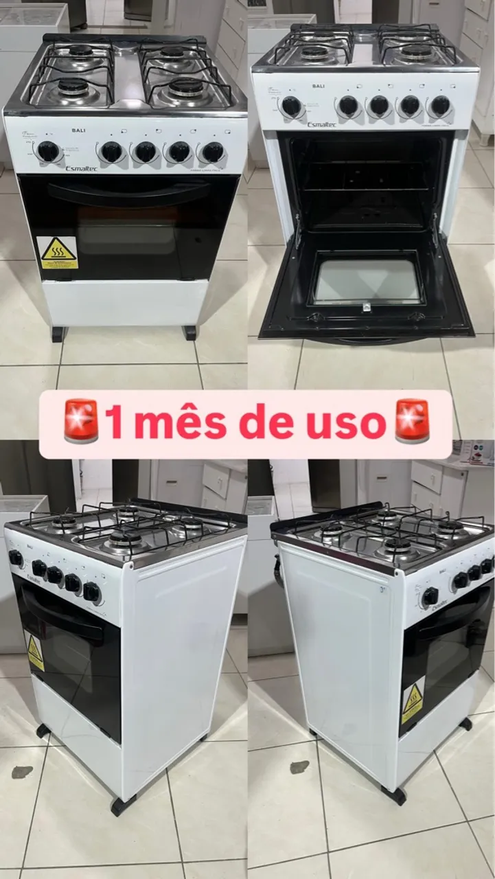 Fogão Esmaltec Bali 4 bocas - 1 mês de uso
