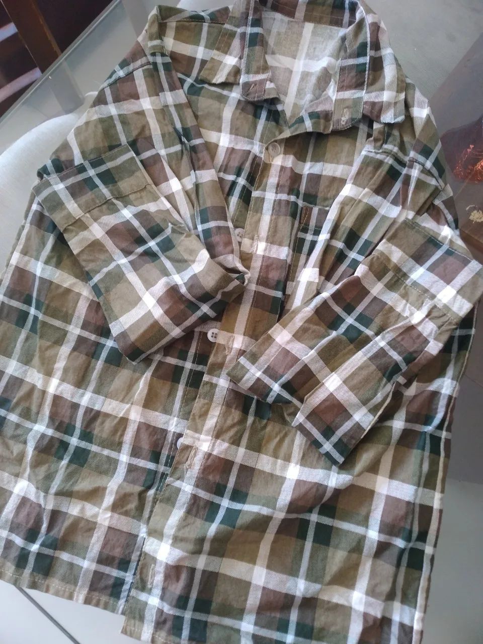 Camisa xadrez infantil tamanho M