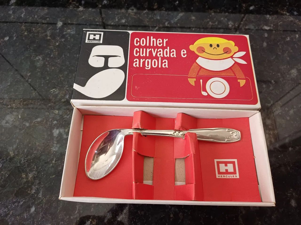 Colher Curvada infantil Bellini com caixa 