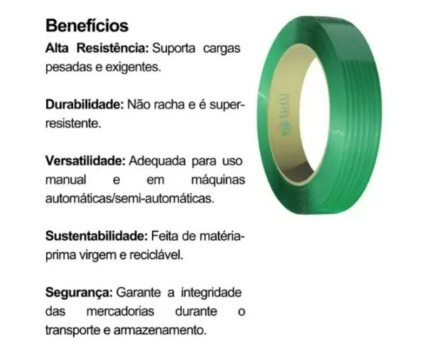 Fita Pet / Arquear verde 13mm 8kg