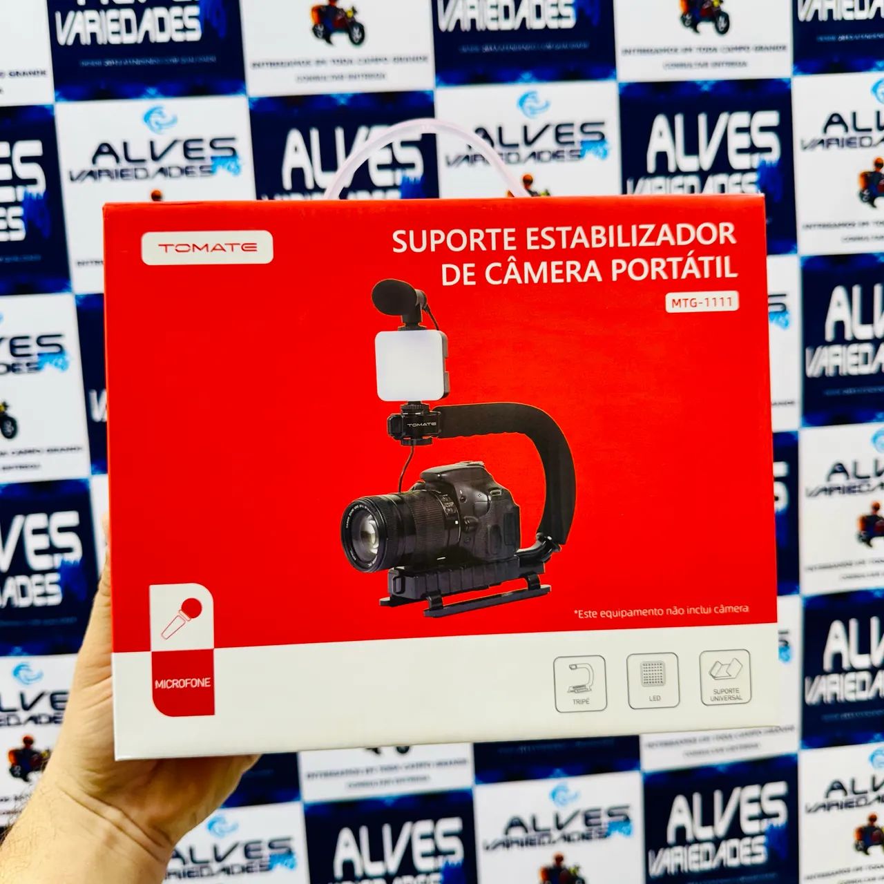 Suporte estabilizador de câmera e celular portátil 