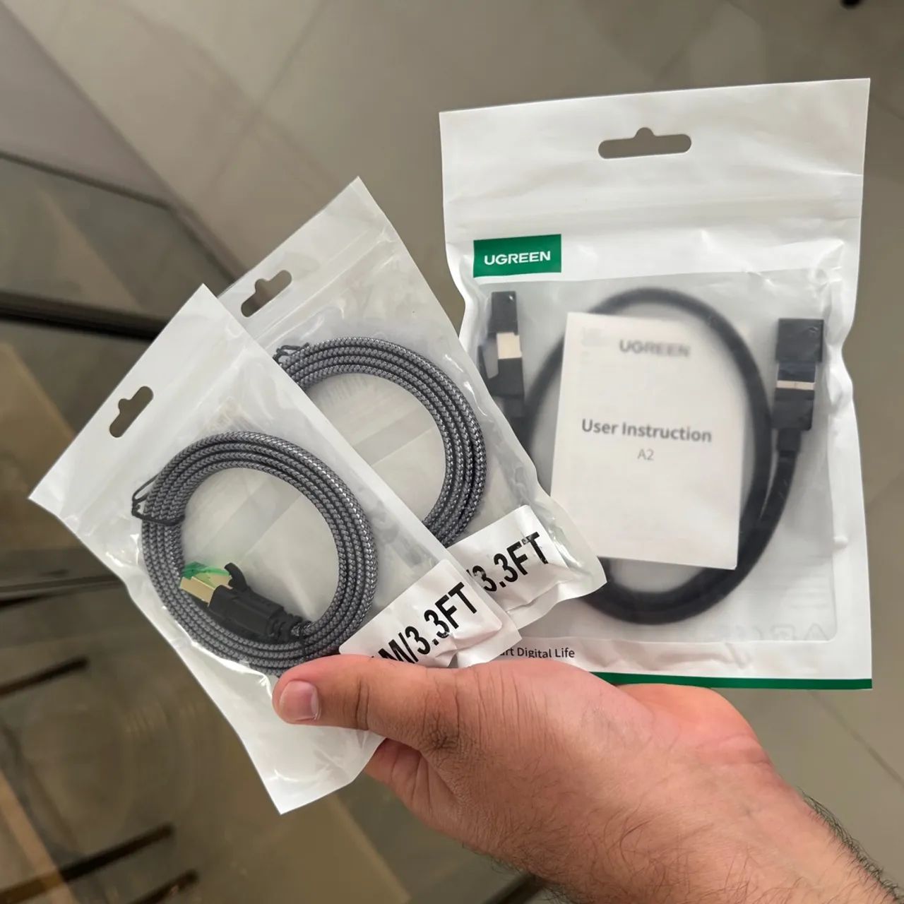 Cabo CAT 8 de Rede Ethernet 3.3FT - Ugreen / Miziqier Lacrado