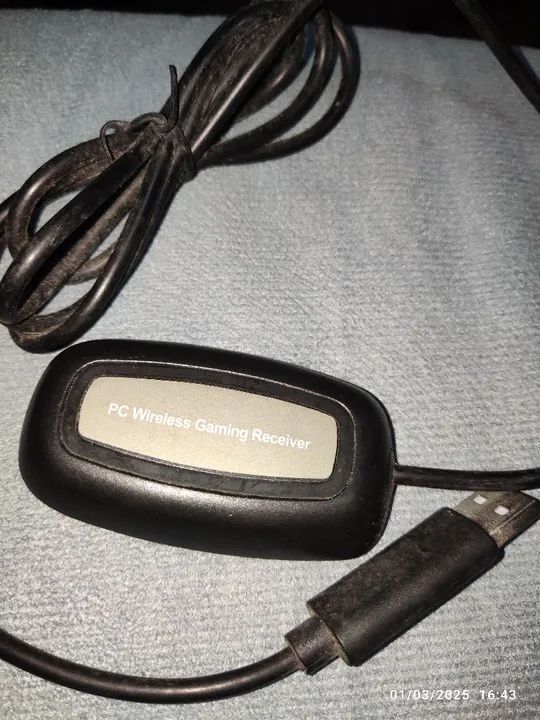 Controle Xbox 360 original Microsoft + Receptor Wireless + Cabo - Foto 3