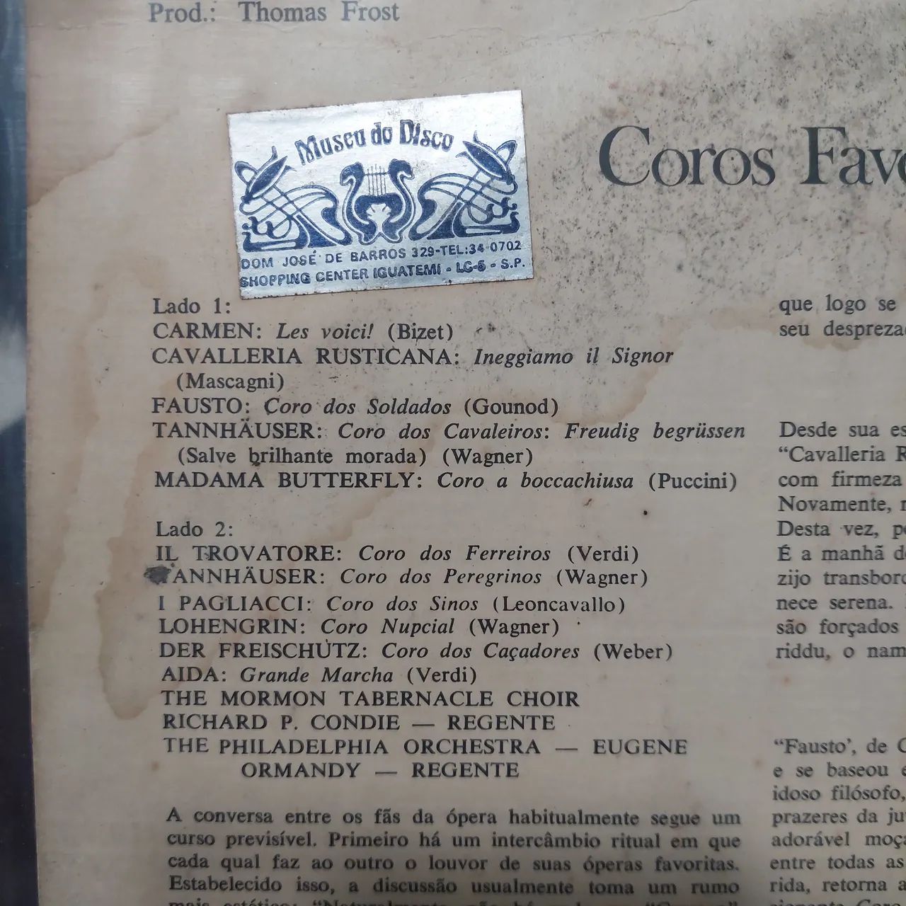 Diso Vinil Coro de Operas - Foto 2