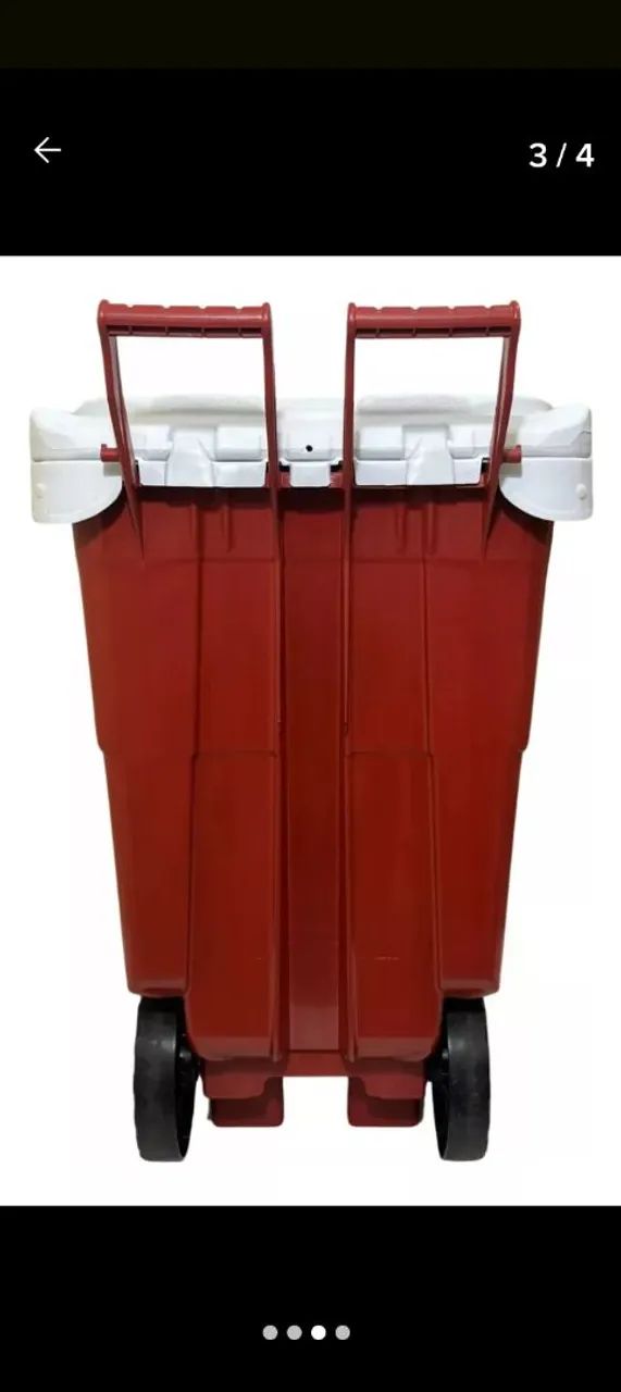 Carrinho de frios de 100 Litros Vermelho com Rodas - Foto 3