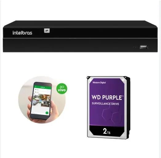 Gravador Nvr 16 Canais Ip Nvd 1516 Intelbras + Hd 1tb Purple