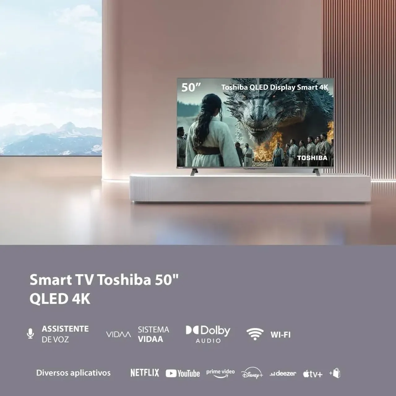 Smart TV Toshiba 50" QLED 4K,Nova lacrada na caixa, NF e garantia de 1ano.