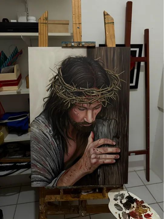 Quadro religioso Jesus Cristo - 50x70 - Foto 3