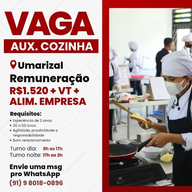 Vaga Auxiliar de Cozinha