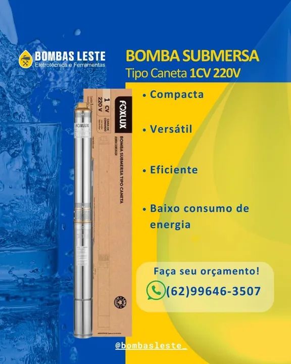 BOMBA SUBMERSA TIPO CANETA 1CV 220V