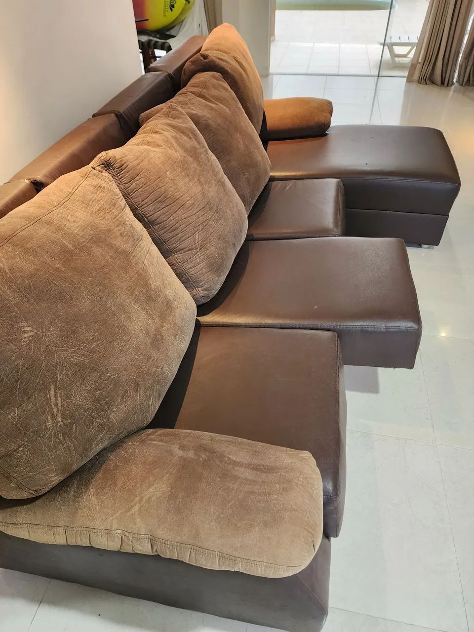 Sofá Chaise de couro de São Bento  - Foto 4