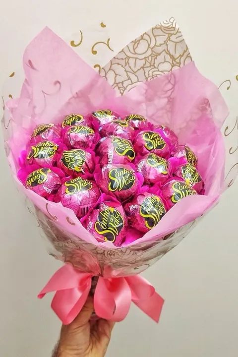 Buquê de Rosas de Seda Rosa