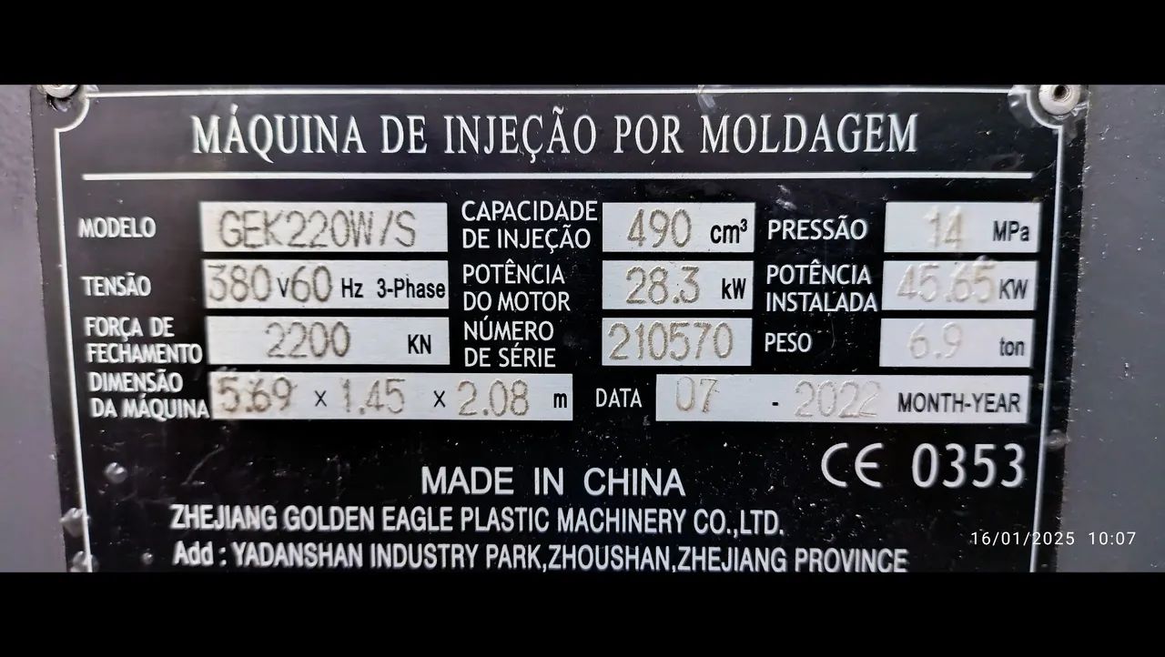 Injetora GoldenEagle 220 Servomotor ano 2022 - Foto 2