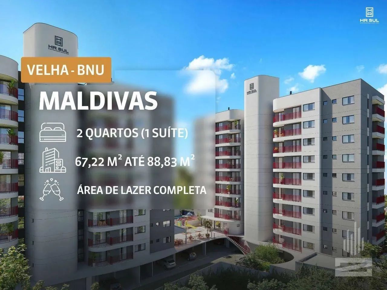 Maldivas - Construtora HR Sul - Apartamento a Venda 2 Dormitórios com Terraço no bairro Ve