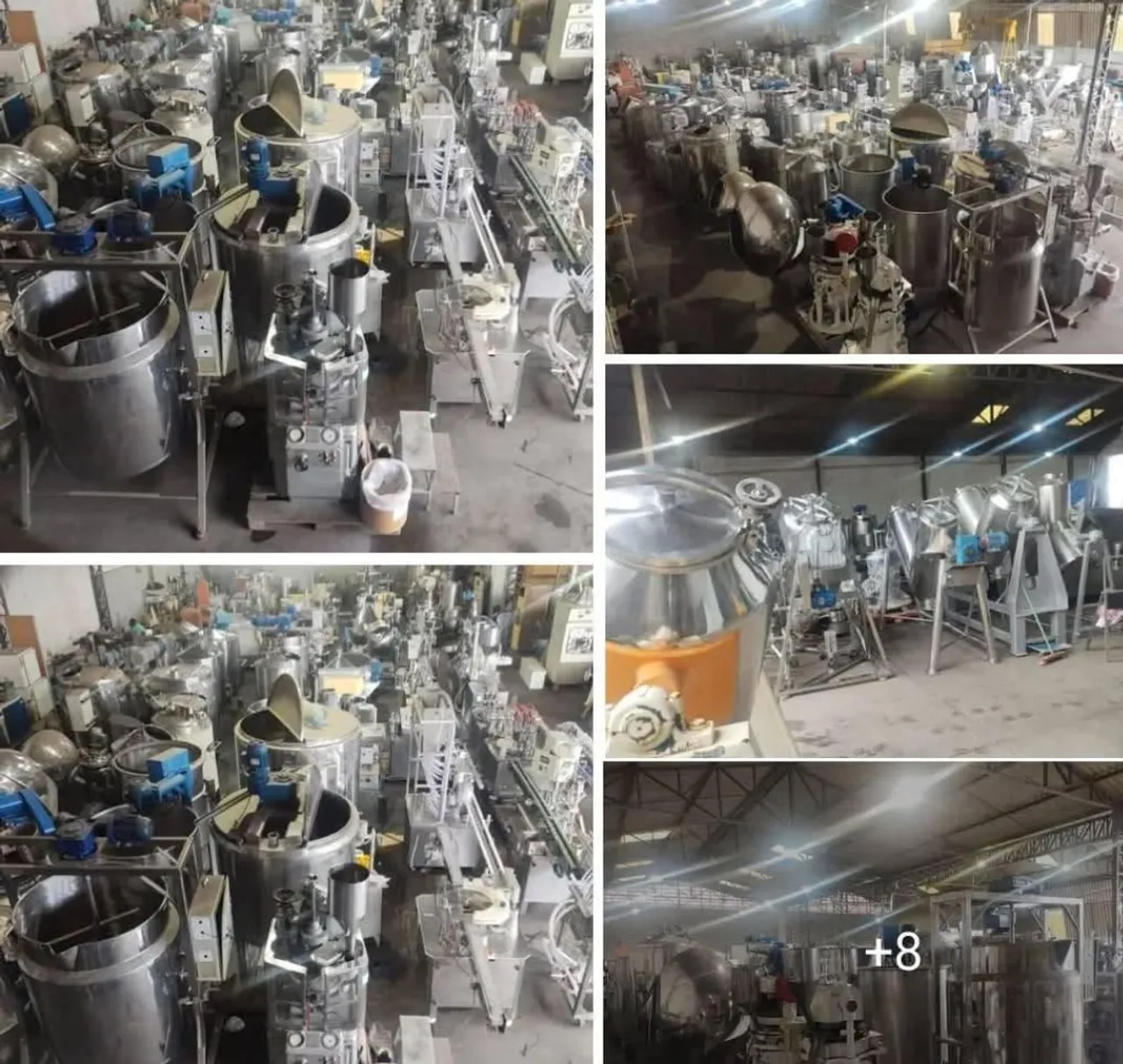 Leilão de máquinas e equipamentos industrial, tanque misturador reator, envasadoras...