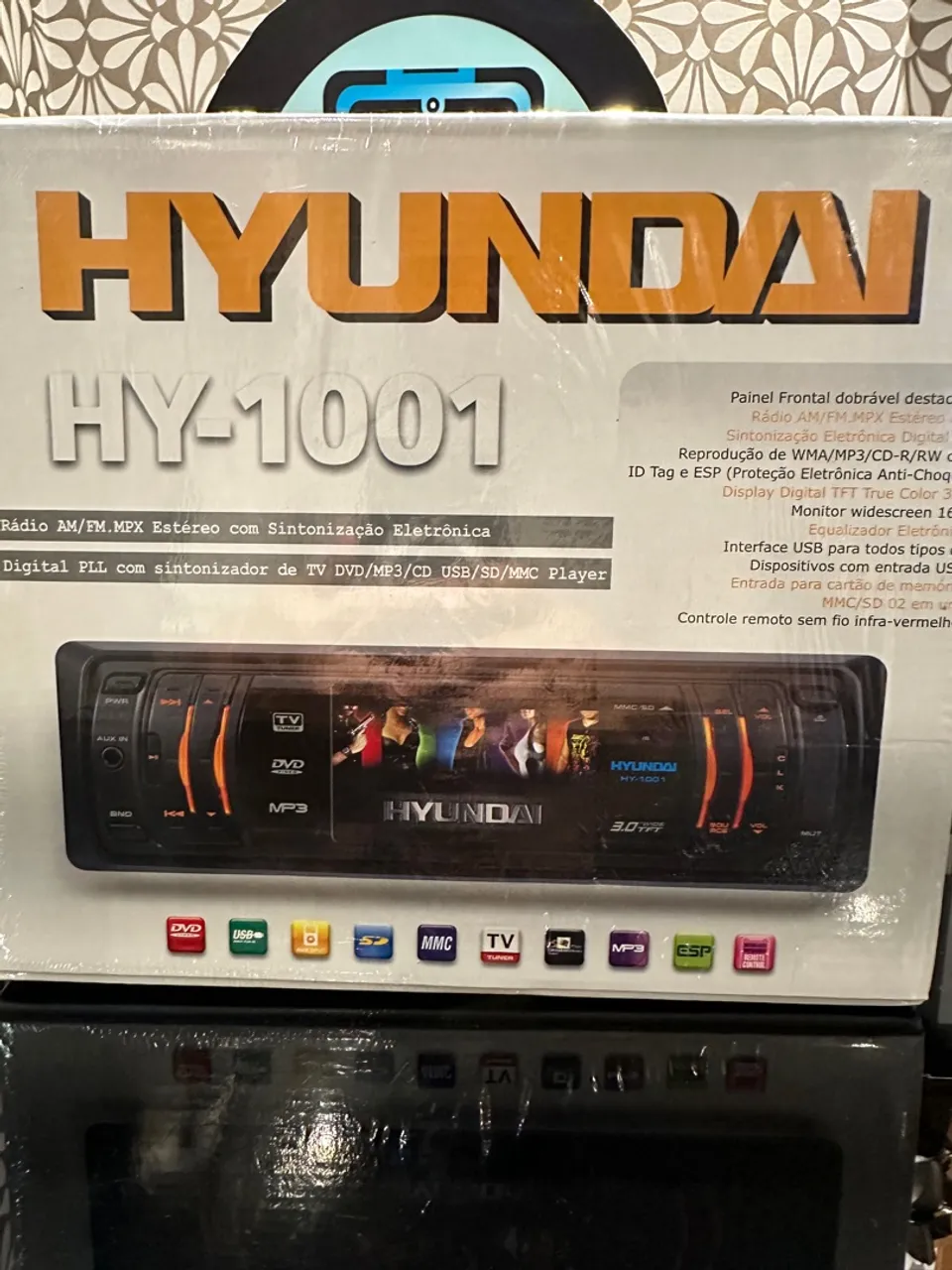 Som automotivo DVD Hyundai HY-1001 novo lacrado