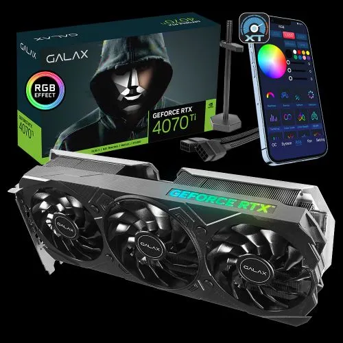 Placa de Vídeo GALAX GeForce RTX 4070 Ti EX Gamer 1-Click OC<br>12GB