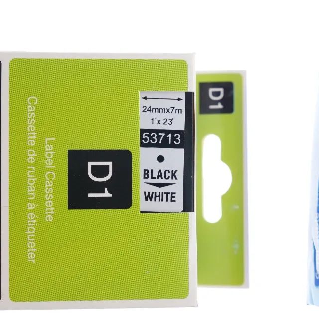 Kit 02 Fitas Dymo 24mm D1 53713 Preto e Branco Compatível - Foto 2