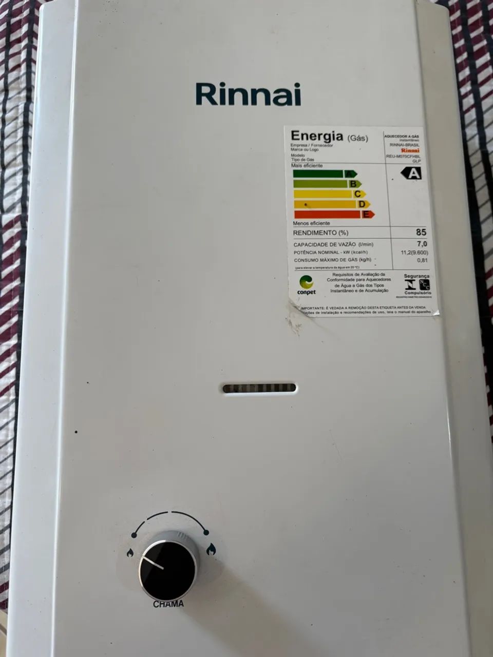 Aquecedor Rinnai 7,5l