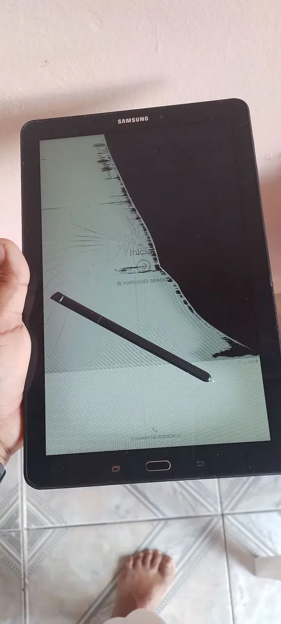 Tablet Samsung com Tela Quebrada