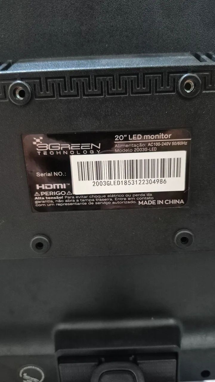 Monitor Led 20 polegadas, 3Green, monitor funcionando, tela branca ao ligar e desligar - Foto 2