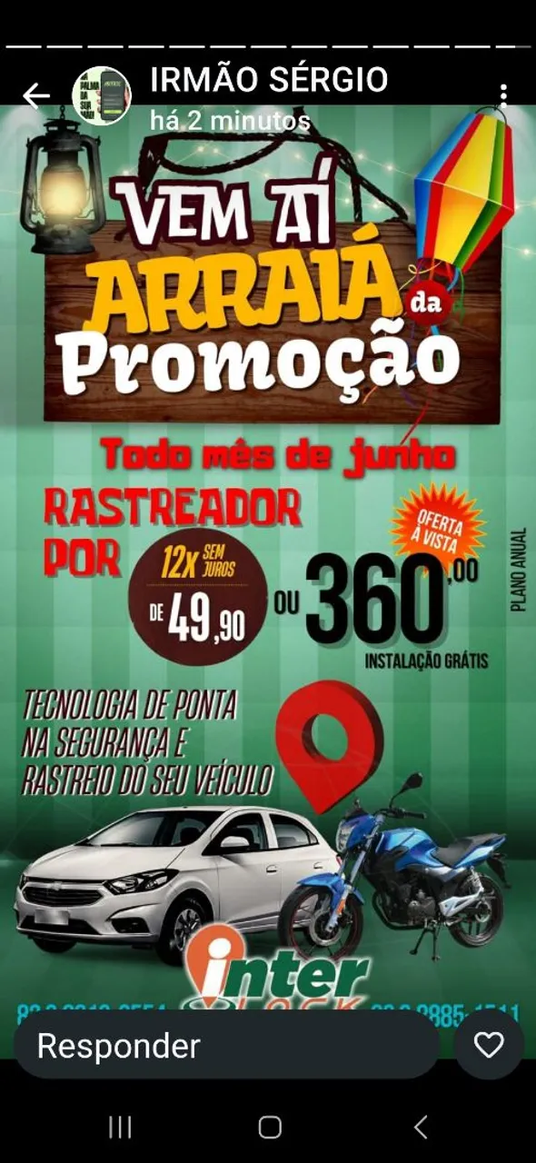 Rastreador de veículos com instalação grátis!