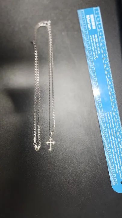 Cordão de Prata 925 com Cruz Portuguesa - Oportunidade!