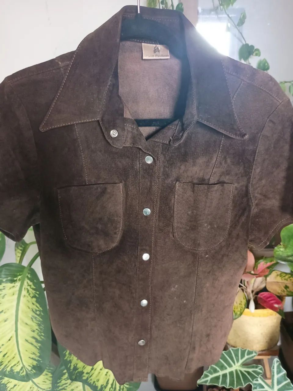 DESAPEGO camisa de couro vintage