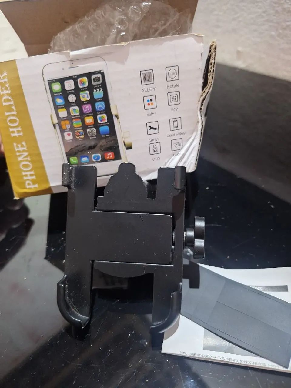 Suporte para celular para moto ou bike, de alumínio  - Foto 2