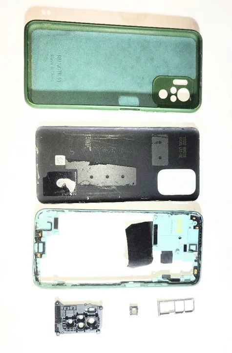 Kit traseira tampa + lente das câmeras + bandeja sim card + capinha XIAOMI REDMI Note 10 - Foto 5