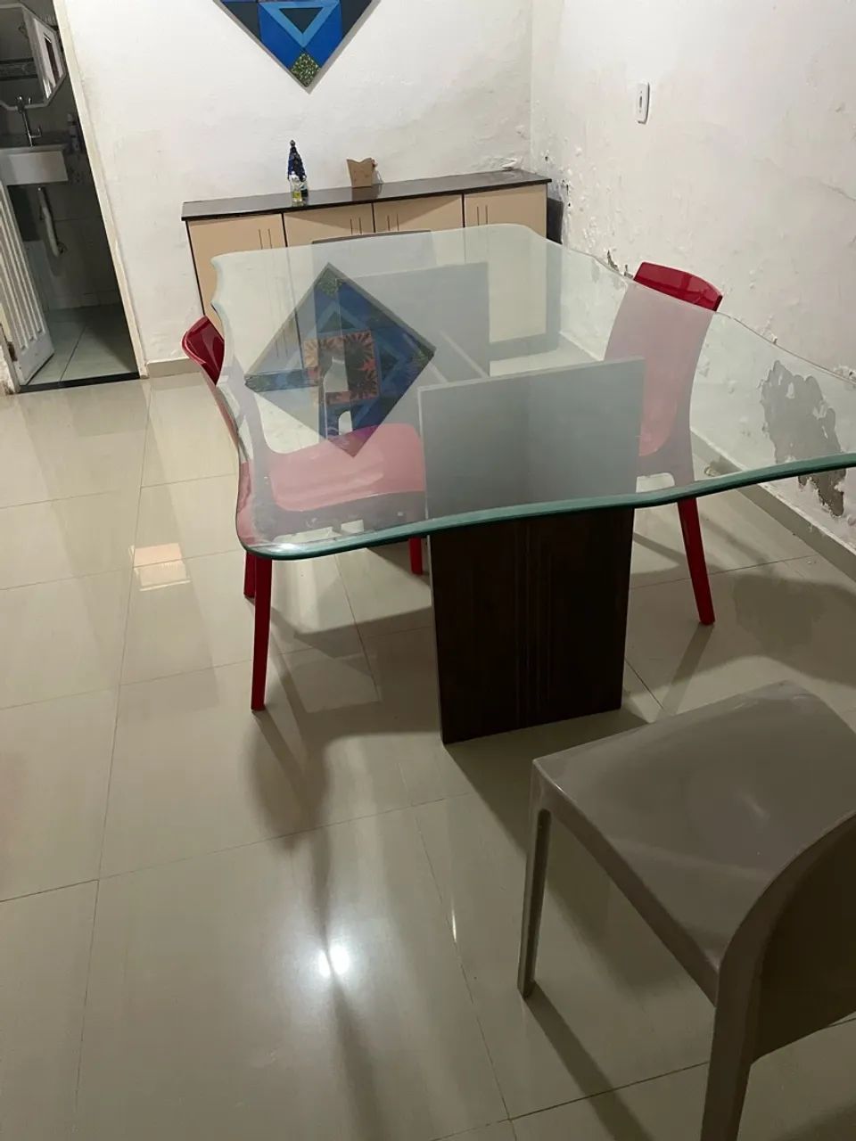 Tampo de mesa de vidro bisotado - Foto 4