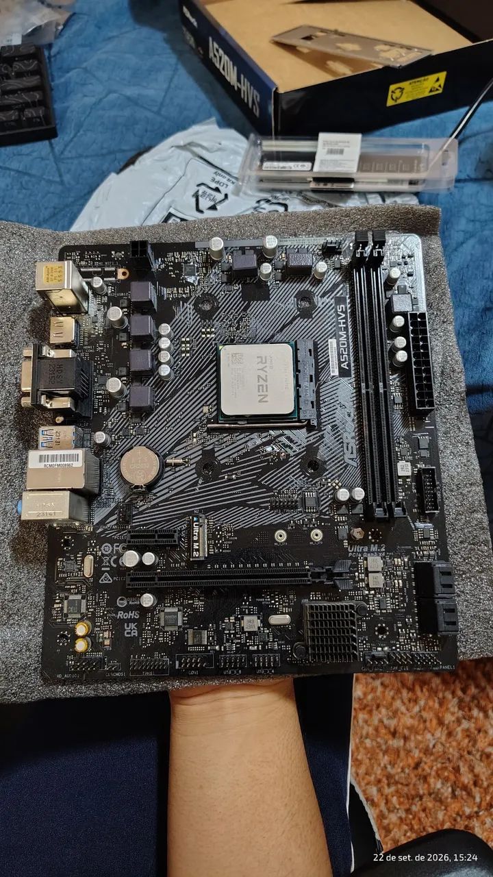 Placa mãe asrock A520M HVS + Ryzen 5 4600g - Foto 2