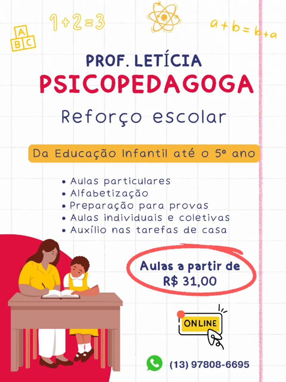 Aulas particulares de reforço