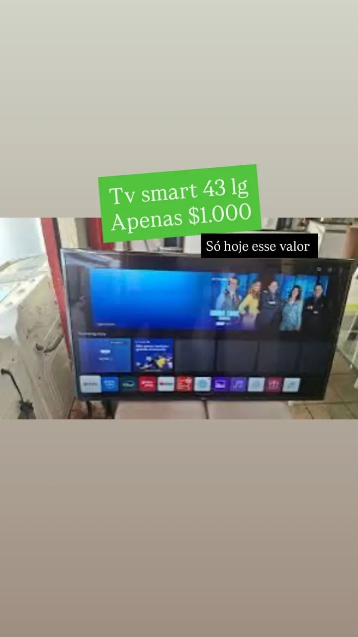 Tv smart 43 polegadas pega Netflix , YouTube marca LG 