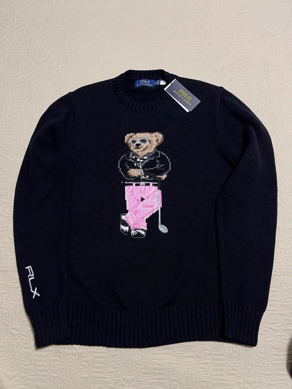 Suéter Polo Bear RLX Golf Preto Ralph Lauren
