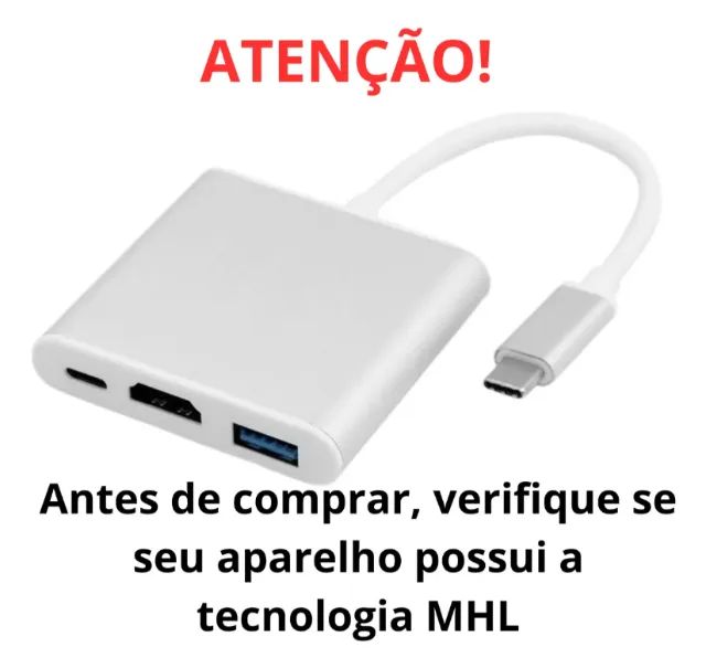 Adaptador conversor USB 3.0 tipo C para HDMI 4k 3 em 1 - Foto 4