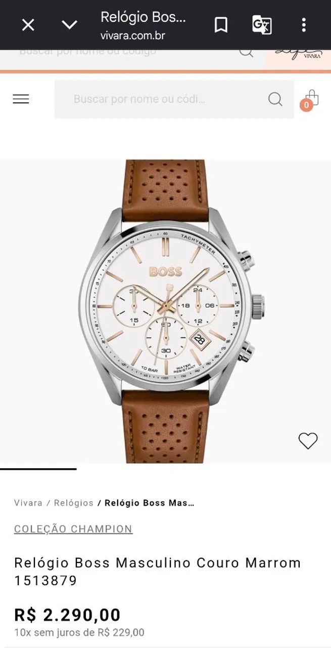 Relógio Hugo Boss com pulseira caramelo  - Foto 5