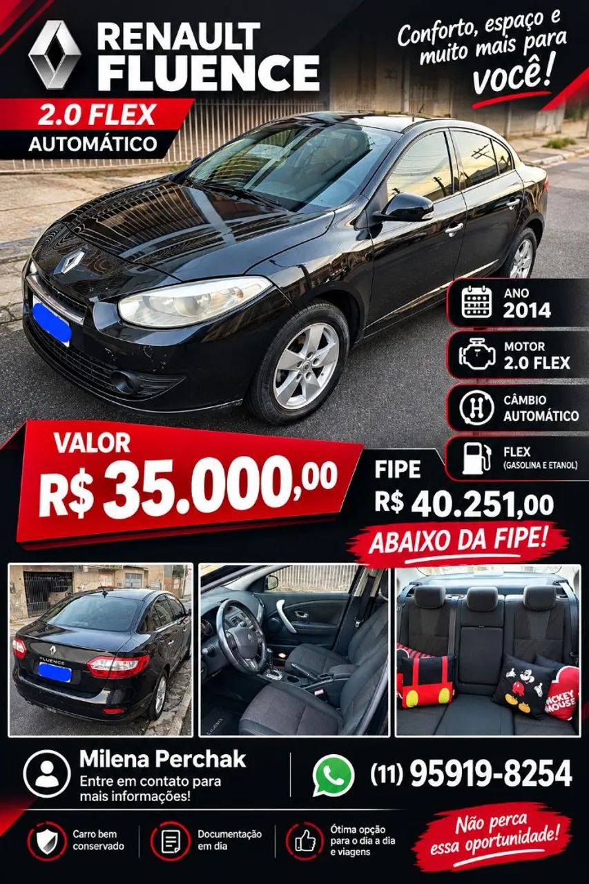 Renault Fluence FLUENCE Sed. Dynamique 2.0 16V FLEX Aut. 2014