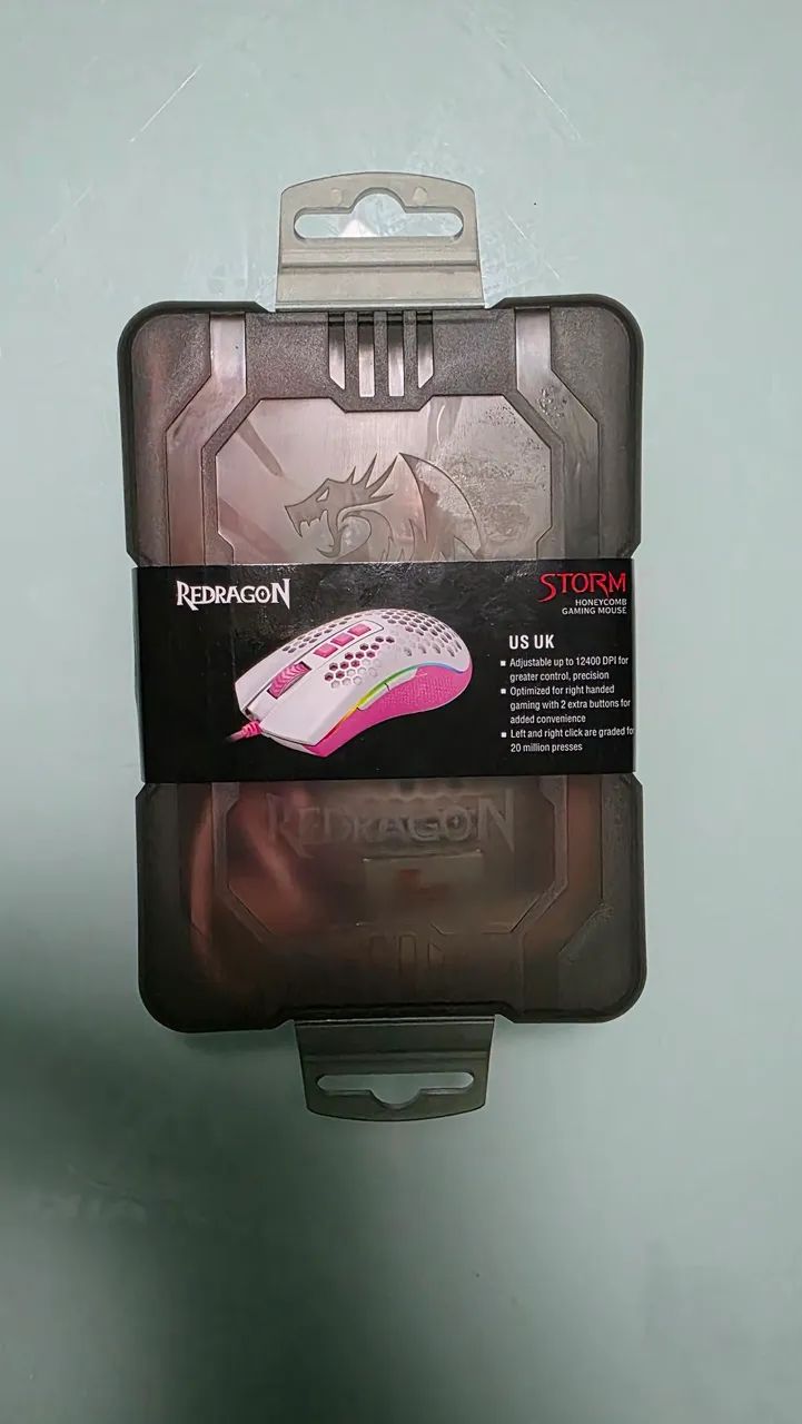 Mouse Gamer REDRAGON Storm Branco com Rosa - Foto 2