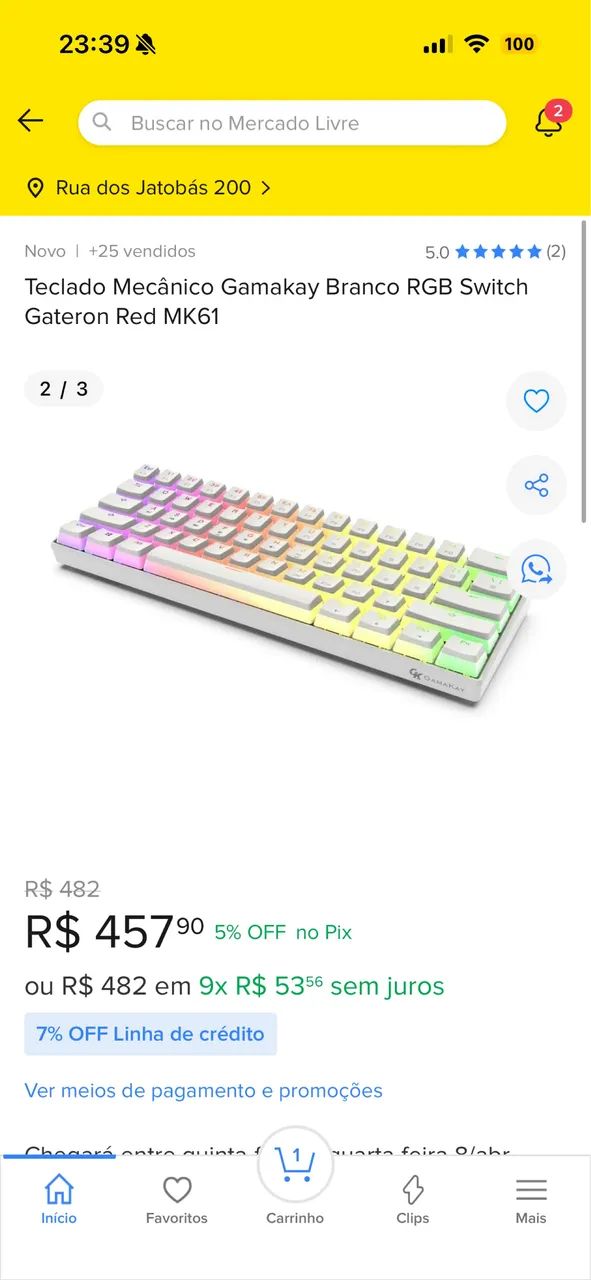 Teclado Mecânico Gamakay 60% 