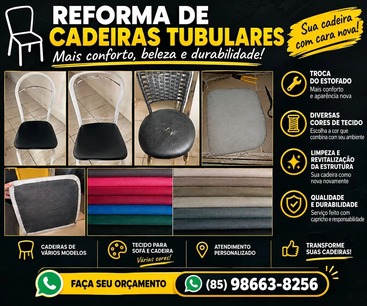 Reforma de cadeiras em geral 
