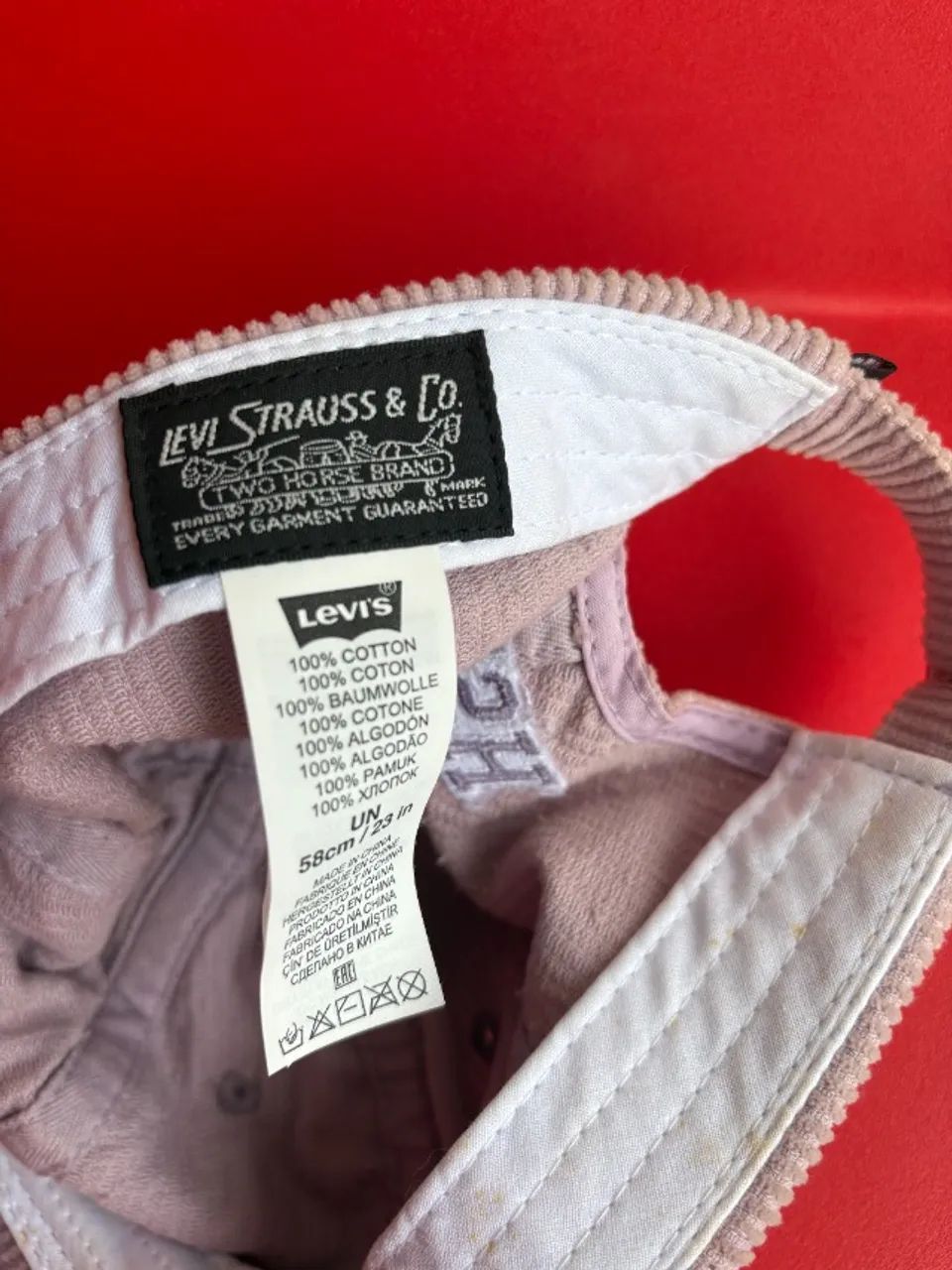 Boné Levi's Rosa Veludo Cotelê - Foto 3