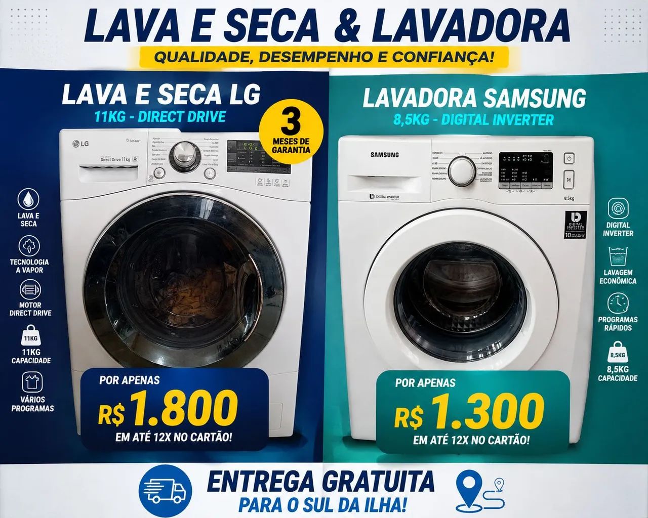 Lava e seca Lg, lavadora Samsung