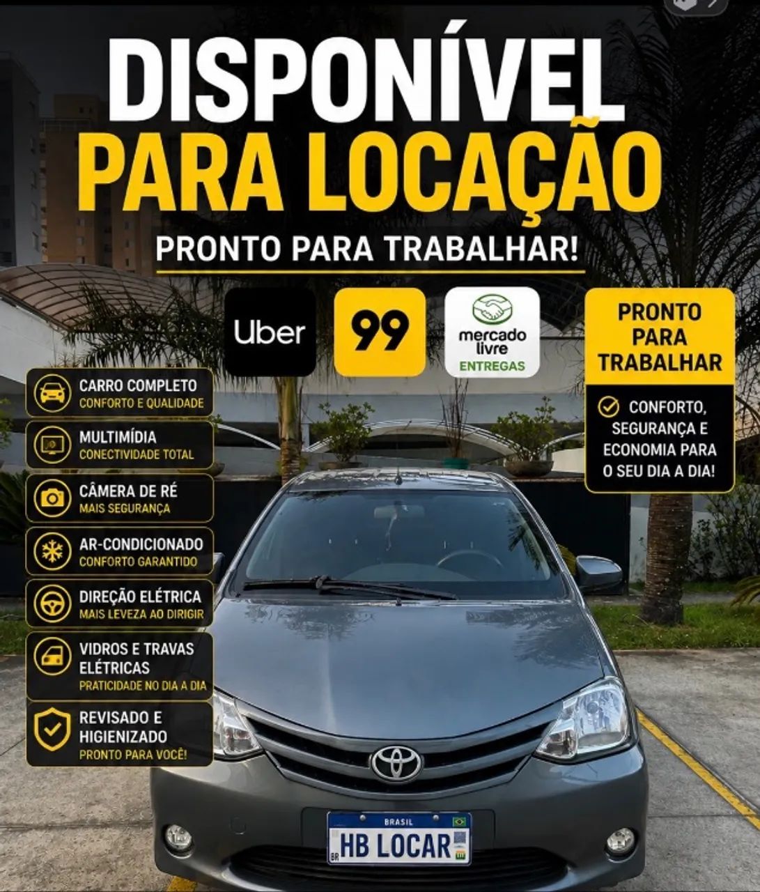 Aluguel de carro para aplicativo 