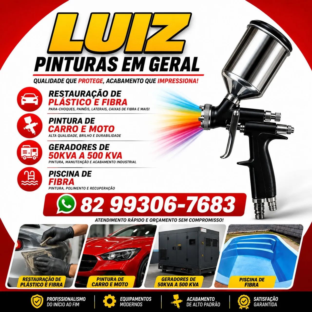 Restauração  de plástico e fibra  , Pintura em geral