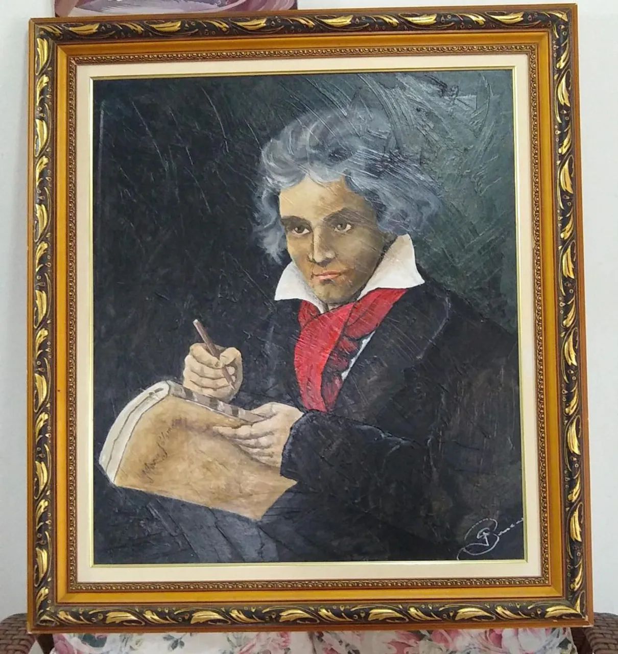 Pintura a óleo de Ludwig Van Beethoven