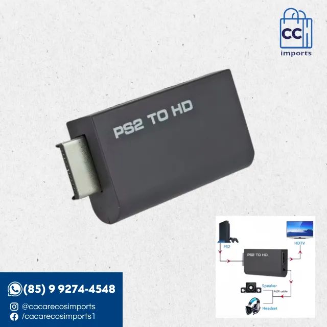 Conversor PS2 para HDMI 1080p Full HD
