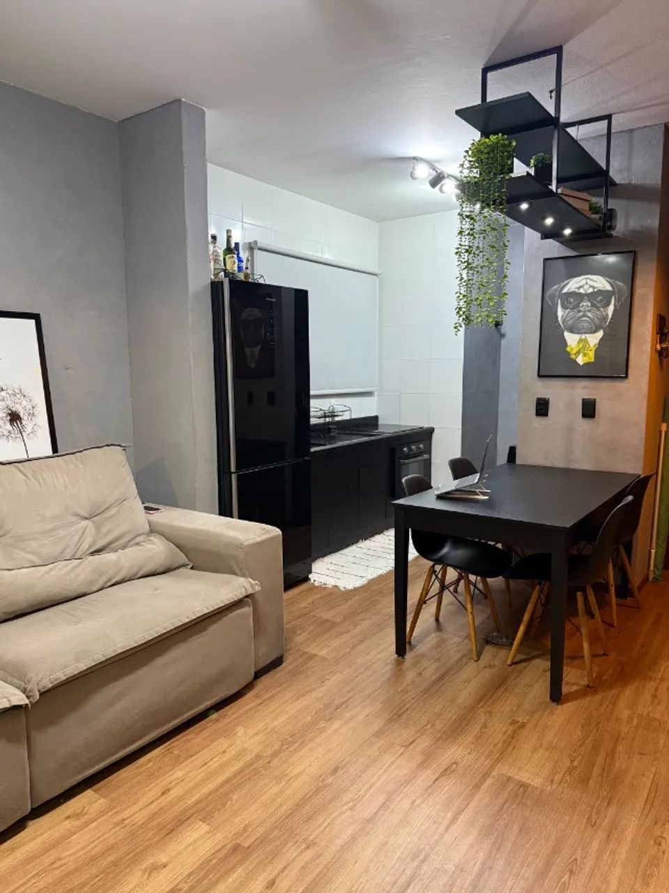 Mesa de jantar Preta 4 lugares com Cadeira Palito